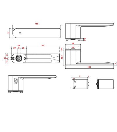 Rankena APRILE SORELLA Su Integruotu Užraktu Matinis Nikelis